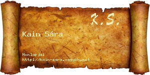 Kain Sára névjegykártya